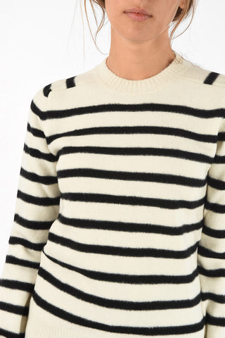 awning striped crew-neck sweater