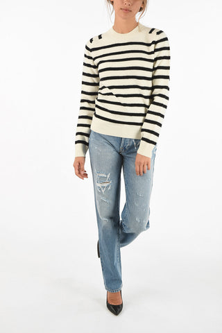 awning striped crew-neck sweater