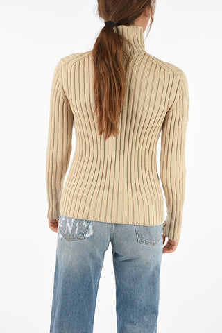 ribbed turtle-neck sweater