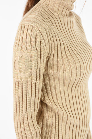 ribbed turtle-neck sweater