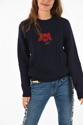 aran crew-neck sweater