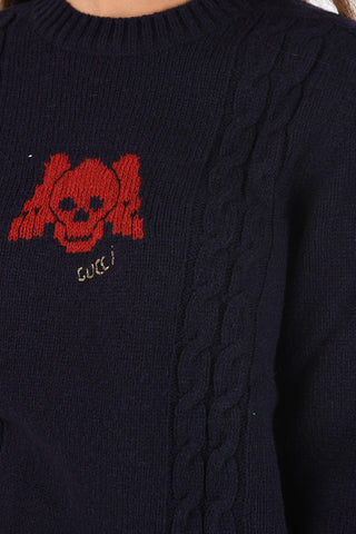 aran crew-neck sweater