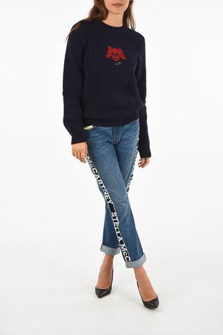 aran crew-neck sweater