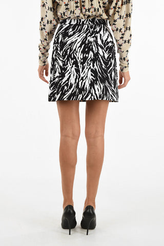 zebra-print mini a-line skirt