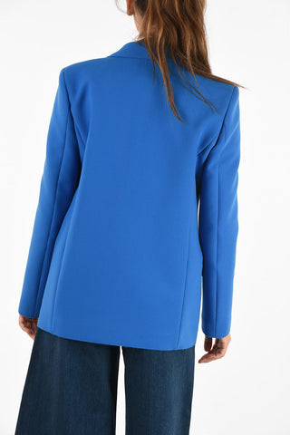 no vent peak lapel 1-button blazer
