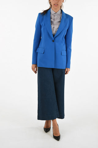 no vent peak lapel 1-button blazer
