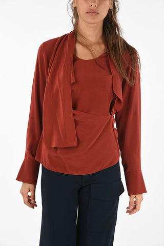 Draped Silk Blouse