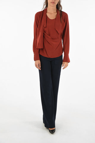 Draped Silk Blouse