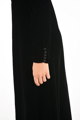 v-neck velvet evening lenght dress