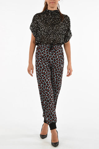 Cheetah-print jogger pants