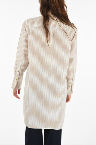 Printed silk classic collar shirt