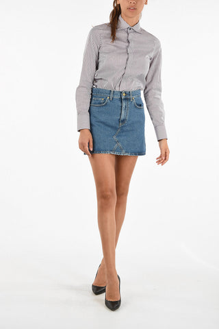 mini gonna in denim a vita alta