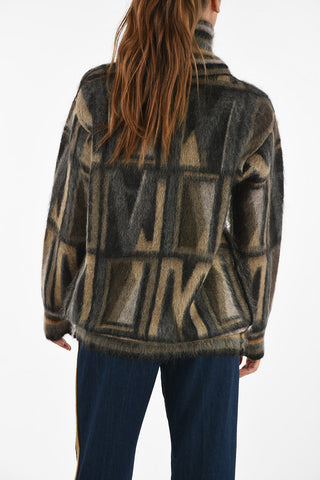 fuzzy turtle-neck sweater