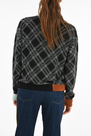 plaid turtle-neck sweater