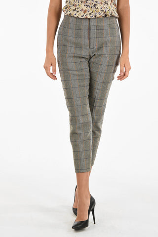 Pantaloni plaid a vita Bassa
