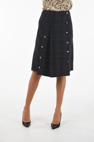 plaid knee lenght Skirt