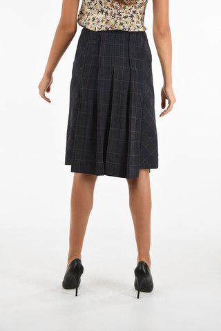 plaid knee lenght Skirt