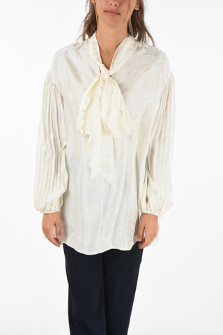 silk tie neck blouse