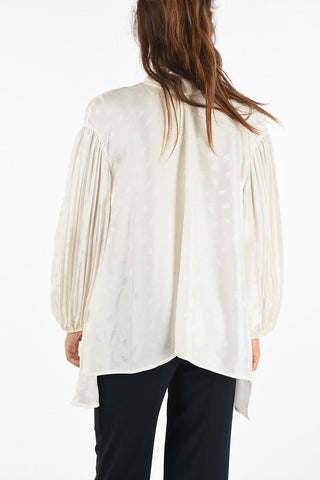 silk tie neck blouse