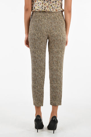 Pantaloni Straight Fit Stampa Herringbone