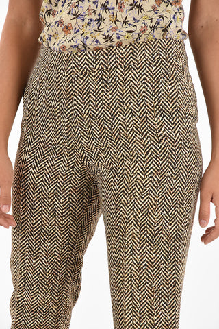 Pantaloni Straight Fit Stampa Herringbone