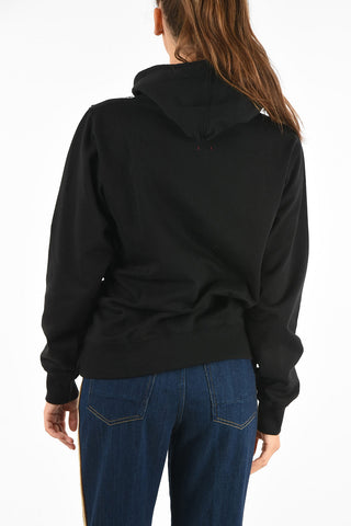 embroidered and rhinestone embellished hoodie sweatshirt
