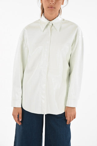 crocodile-print blouse