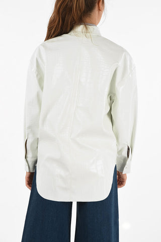 crocodile-print blouse