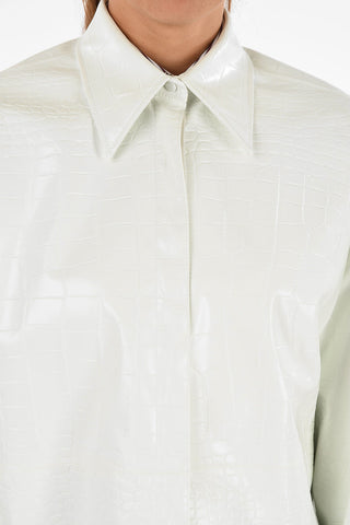 crocodile-print blouse