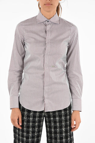 unbalanced striped blouse