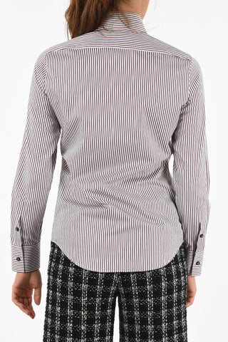 unbalanced striped blouse