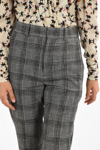 Pantalone SONNEL plaid a vita alta