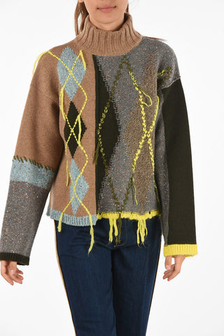 Argyle turtle-neck sweater