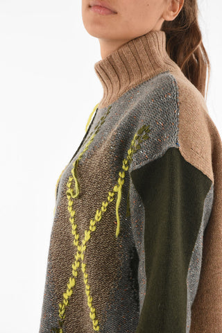 Argyle turtle-neck sweater