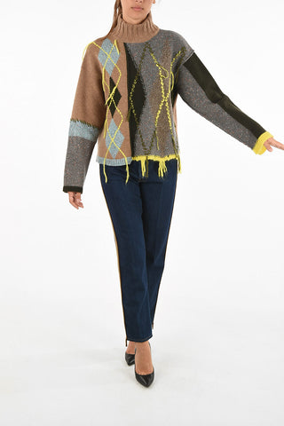 Argyle turtle-neck sweater