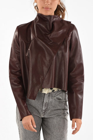 waist length leather biker jacket