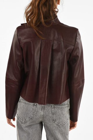 waist length leather biker jacket