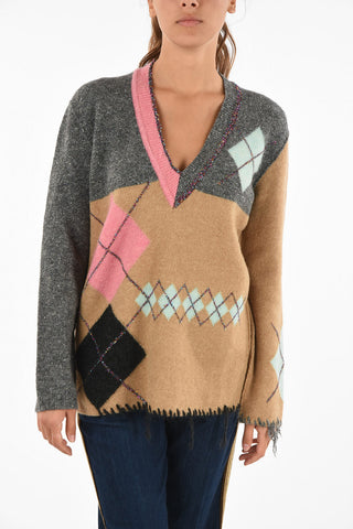 argyle v-neck sweater
