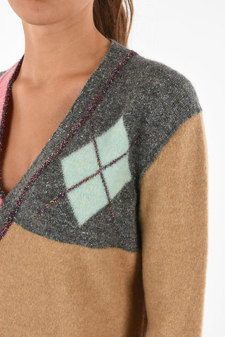 argyle v-neck sweater