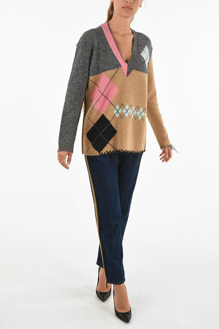 argyle v-neck sweater