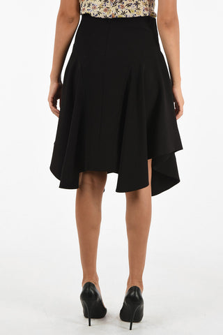 gonna flared midi con zip posteriore