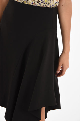 gonna flared midi con zip posteriore