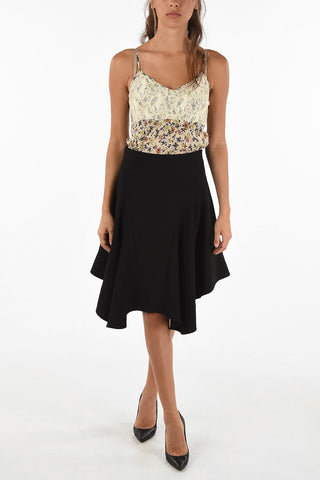 gonna flared midi con zip posteriore