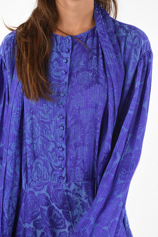 Floral Printed Pleated Shirt Dress