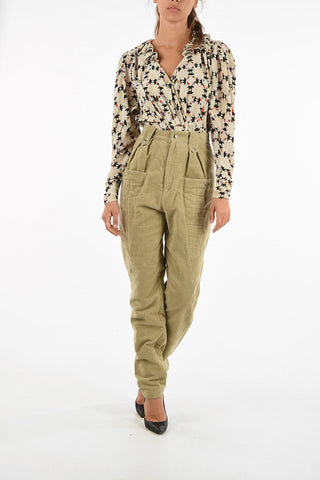 high-rise waist velvet DERRISY pants