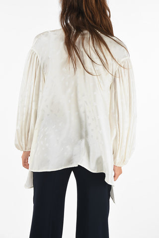 silk tie neck blouse