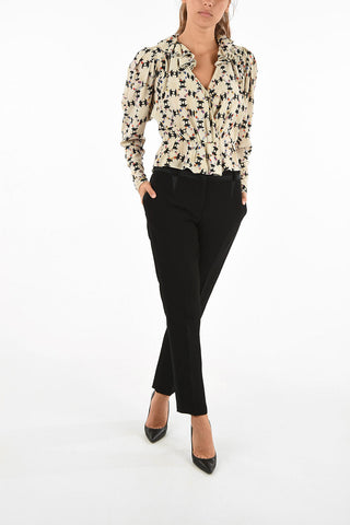 silk and ruffled top