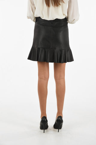 MICHAEL leather trumpet skirt