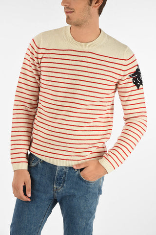 awning striped crew-neck sweater