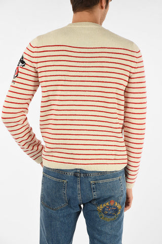awning striped crew-neck sweater